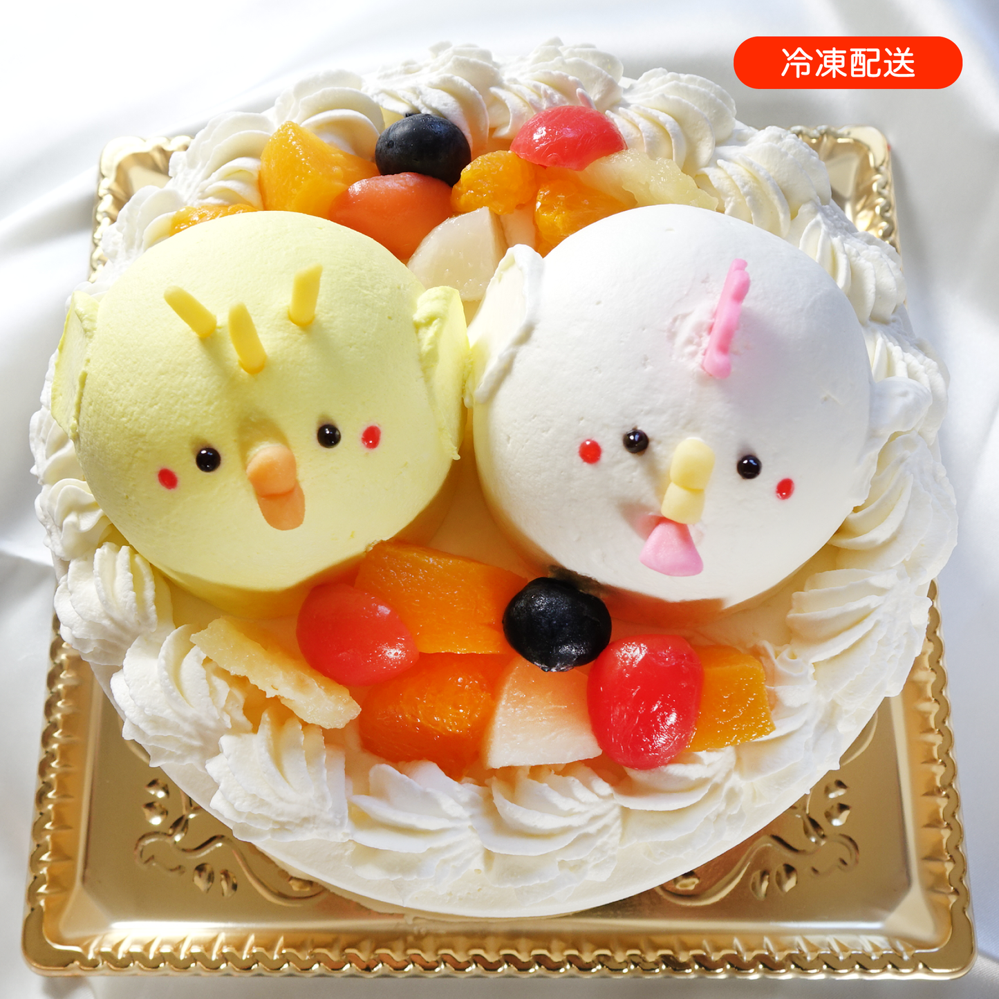 【なかよしどうぶつケーキ】ひよことにわとりの親子ケーキ