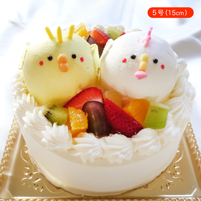 【なかよしどうぶつケーキ】ひよことにわとりの親子ケーキ