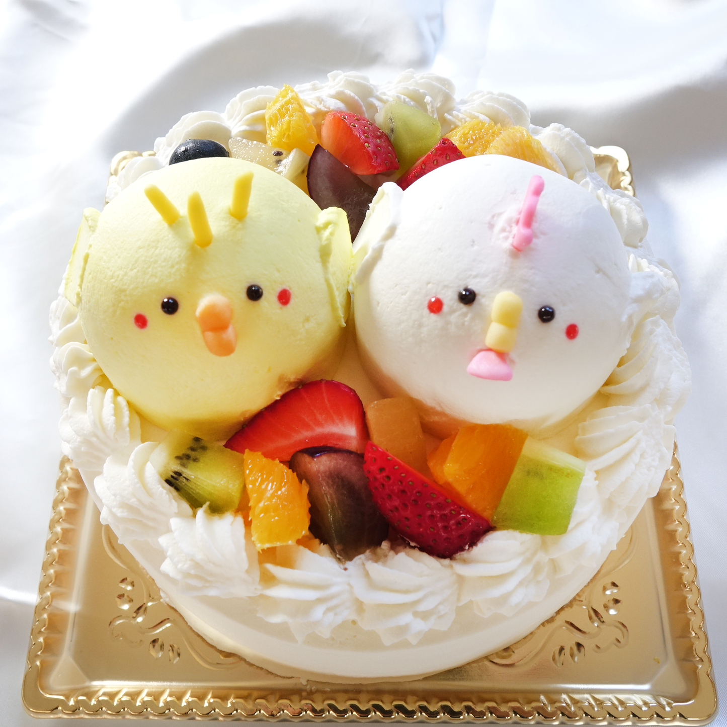 【なかよしどうぶつケーキ】ひよことにわとりの親子ケーキ