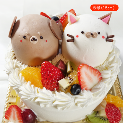 【なかよしどうぶつケーキ】わんにゃんケーキ